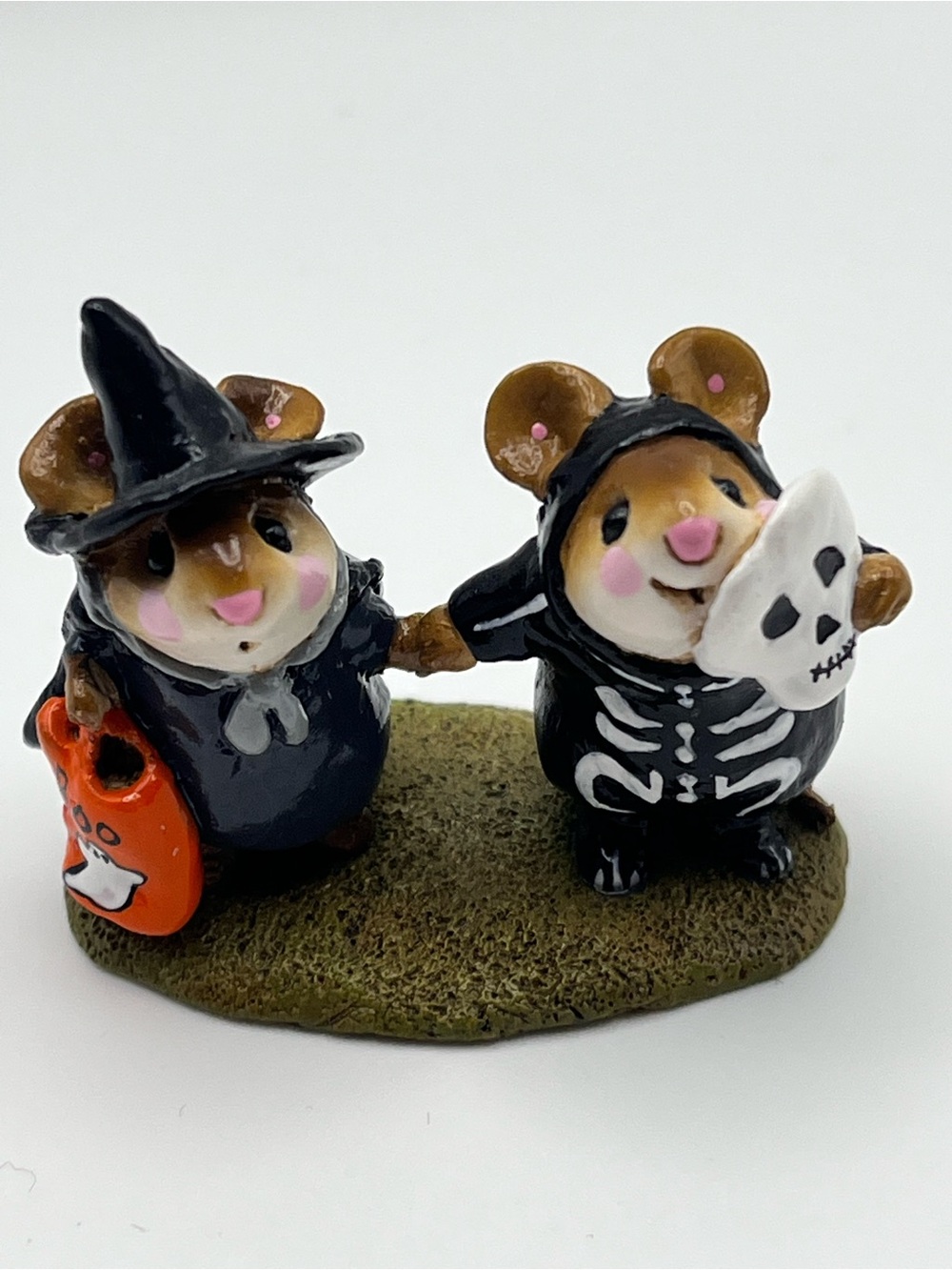 1987 Wee Forest Folk Mouse M-155 Littlest Witch and Skeleton With Box Rare